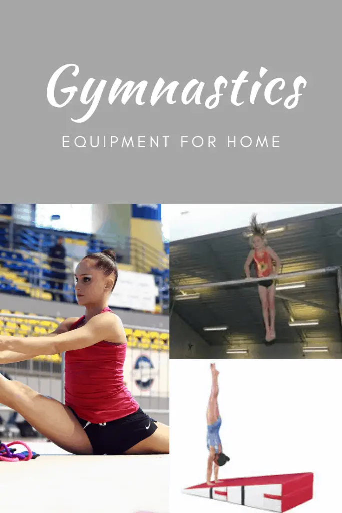 Gymnasts doing splits, bars, handstands at home