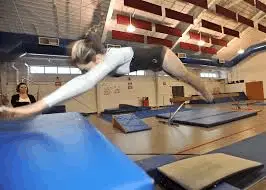 gymnast doing Xcel bronze vault